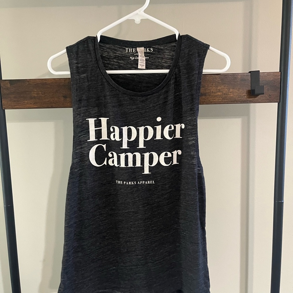 Black Muscle Tee - Happier Camper